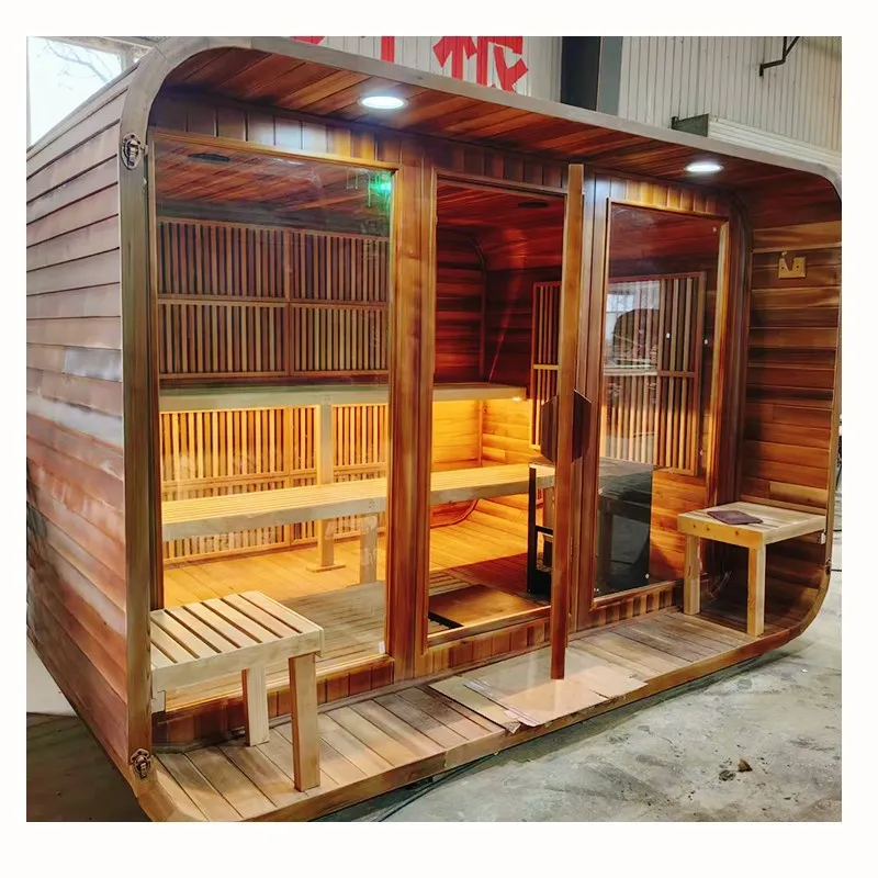 Factory direct sales outdoor cedar steam sauna cube live sauna heater approved Ce