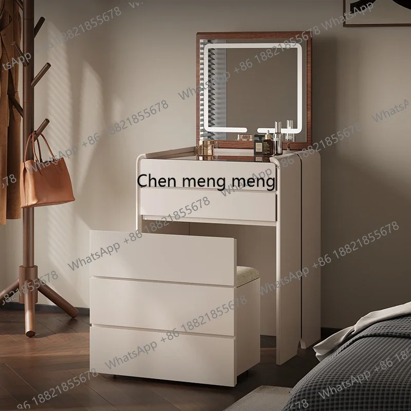 

White Light Dressing Table Bedroom Wood Cosmetics Makeup Vanity Table Mirror Chair Coffee Comoda Pra Quarto Trendy Furniture