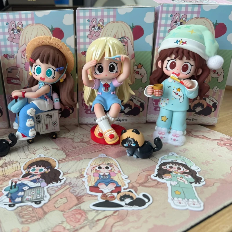 

Milay Girls Blind Box Series 3 Lazy Time - Cute Anime Figure Collectible Desktop Decor, Kawaii Desk Toy, Birthday Gift for Her