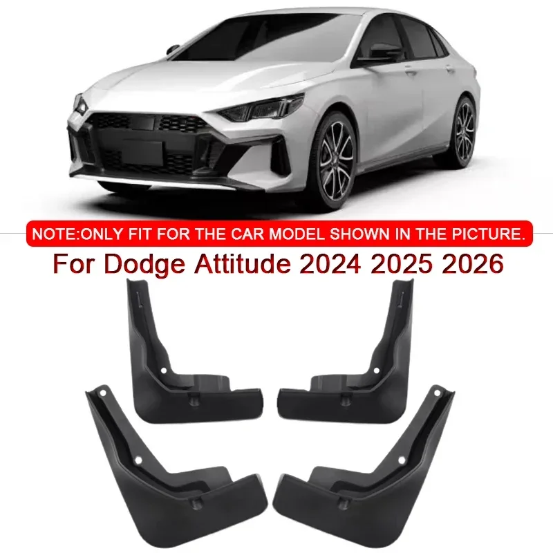 For Dodge Attitude 2024 2025 2026 Car Styling ABS Car Mud Flaps Splash Guard Mudguards MudFlaps Front Rear Fender Auto Accessory