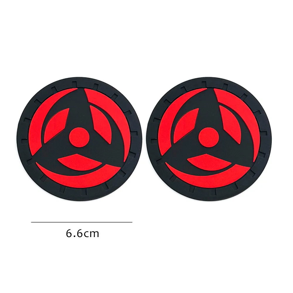 2PCS 6.6CM Car Anti Slip Mat Coaster Car Water Cup Slot Decorate Accessories Case For Japanese Anime Auto Styling