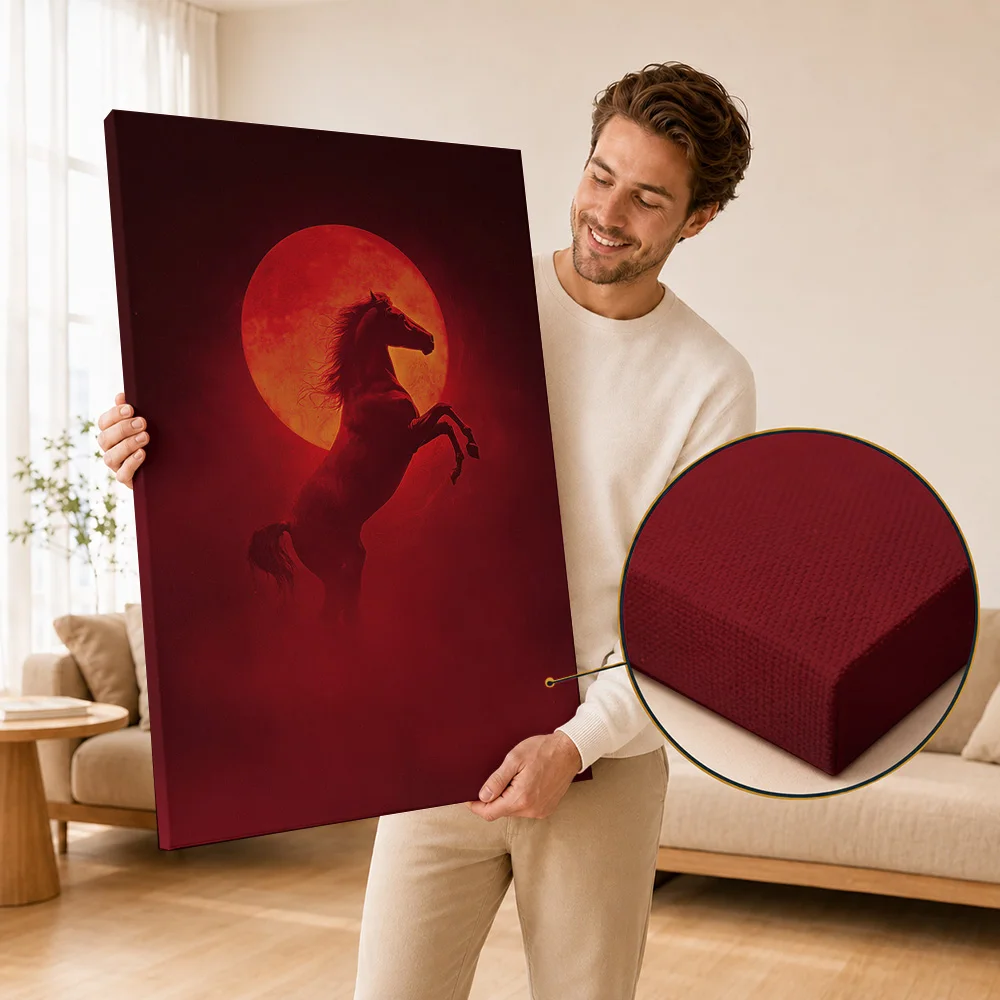 Moon Canvas Painting Poster Personalized Photo Cosmic Dreamscape Design Wall Art For Reading Nook Perfect As Housewarming Gift