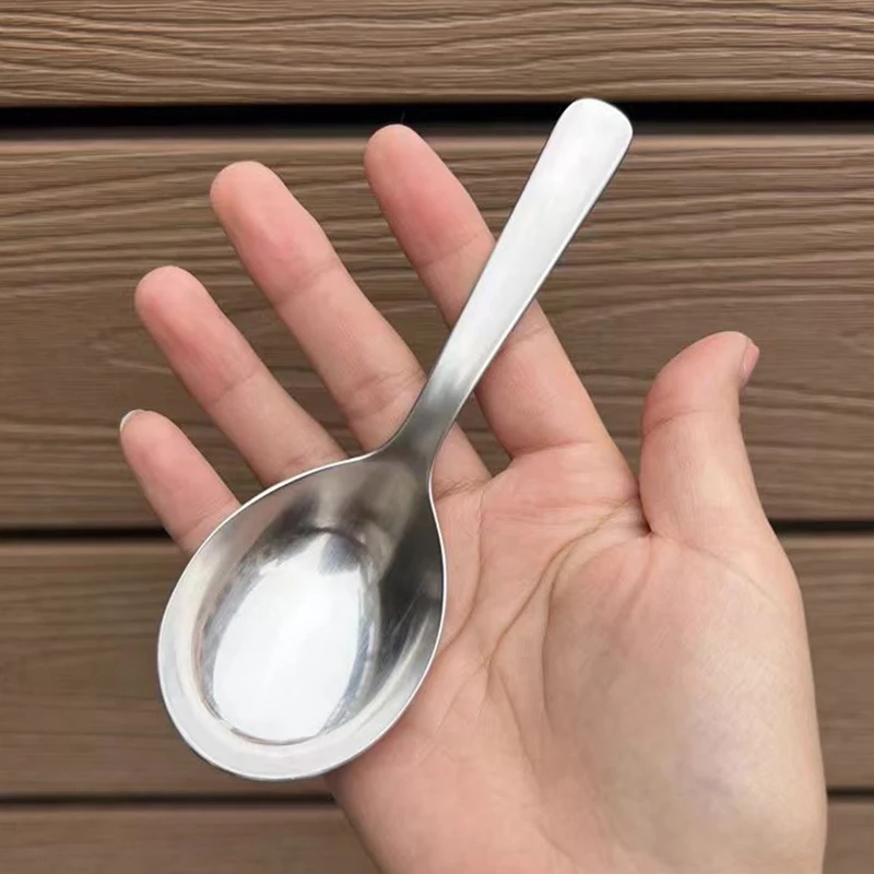 1Pc Stainless Steel Round Spoon Net Red Golden Dinner Long Handle Stirring Dessert Spoons For Kitchen Accessories Gadgets...