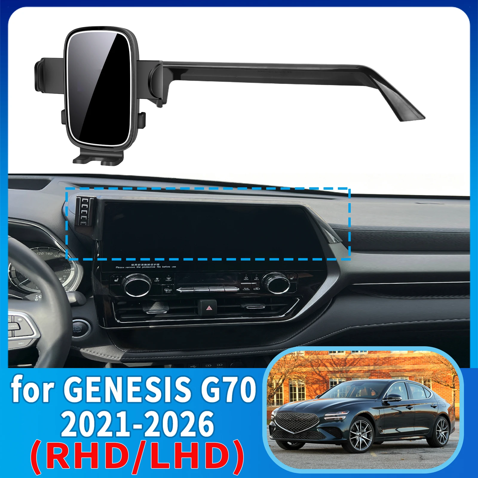 

for GENESIS G70 2021 2022 2023 - 2026 RHD LHD Phone Holder, Dashboard Screen Mount Bracket Easy Installation​​ Car accessoires