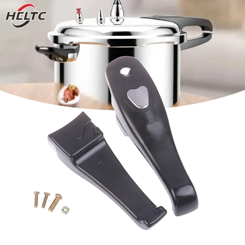 New 1 Set Universal Black Pressure Cookers Handle Grip With Screws Handle Pressure Replacement Cooker Accessories