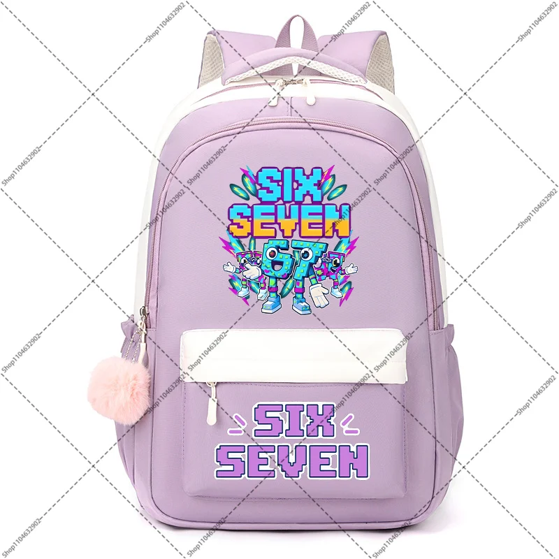 Mochila escolar Ruba A Brainrot, mochilas de moda para niños y niñas, mochila estampada con patrón de dibujos animados divertido 67 Six Seven, regalos para el regreso a la escuela