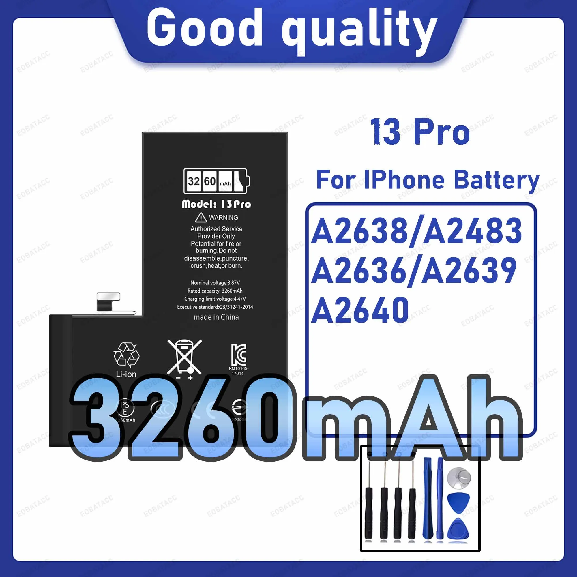 

3260mAh Diagnostic Battery show genuine part no pop up message for iPhone 13 Pro battery