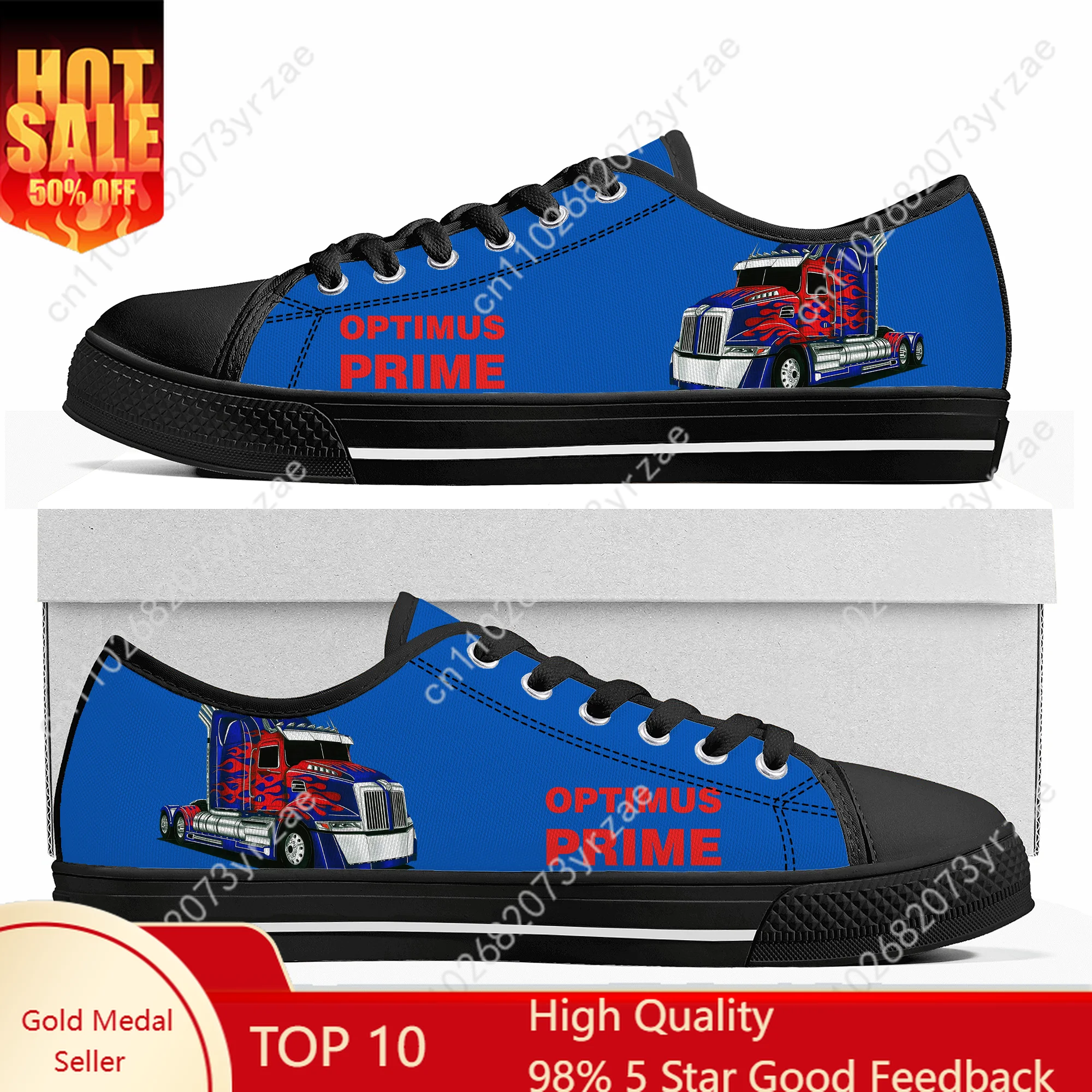 

Optimus Prime Low Top Flats Sneakers Men Women Teenager Canvas Sneaker High Quality Fashion Casual Sports Shoes Customize Shoe