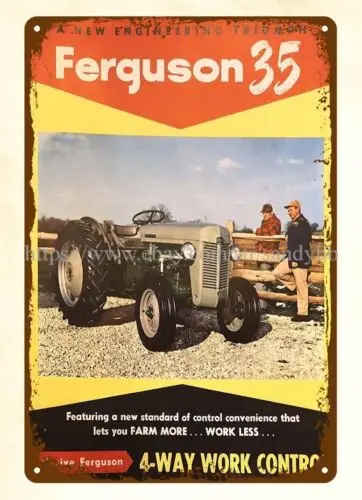 1955 Ferguson 35 Tractor farmyard equipment metal tin sign interior design sites