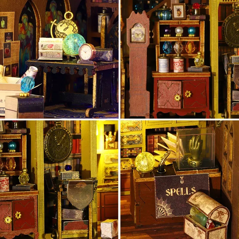 Kit di costruzione in miniatura in legno per casa delle bambole fai-da-te Accessori per mobili per casa delle bambole Giocattoli per bambini Regali di Natale di compleanno