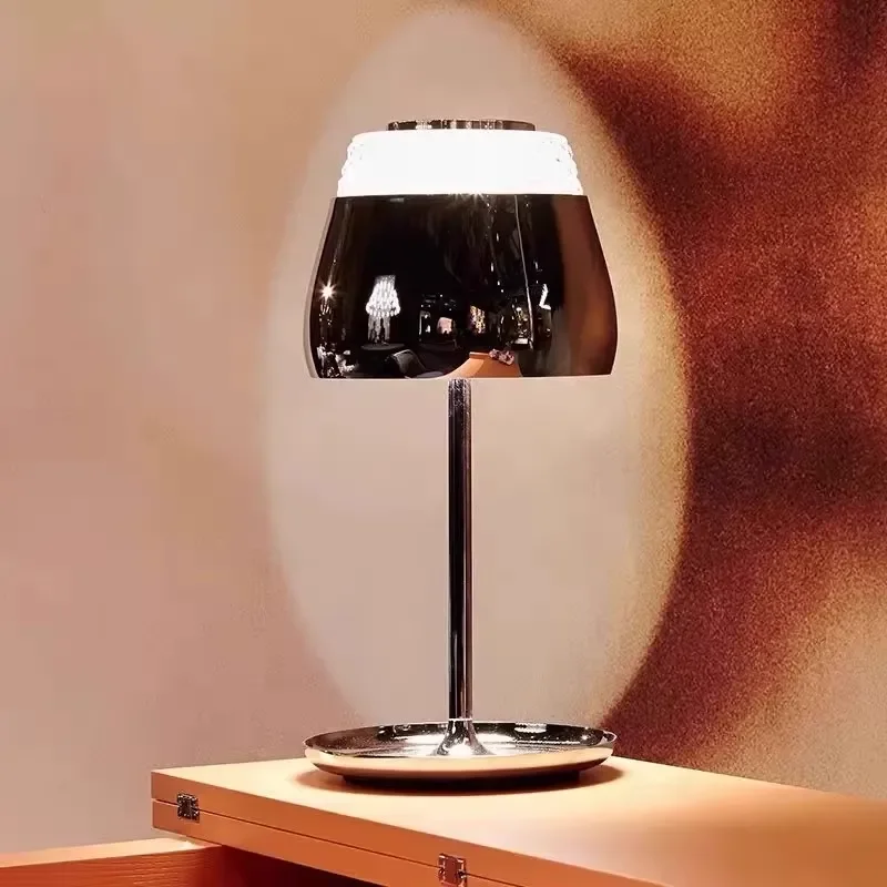 Nordic Modern LED Table Lamp Glass Shade Simple Designer Desk Light for Bedroom Bedside Home Decor Restaurant Lighting