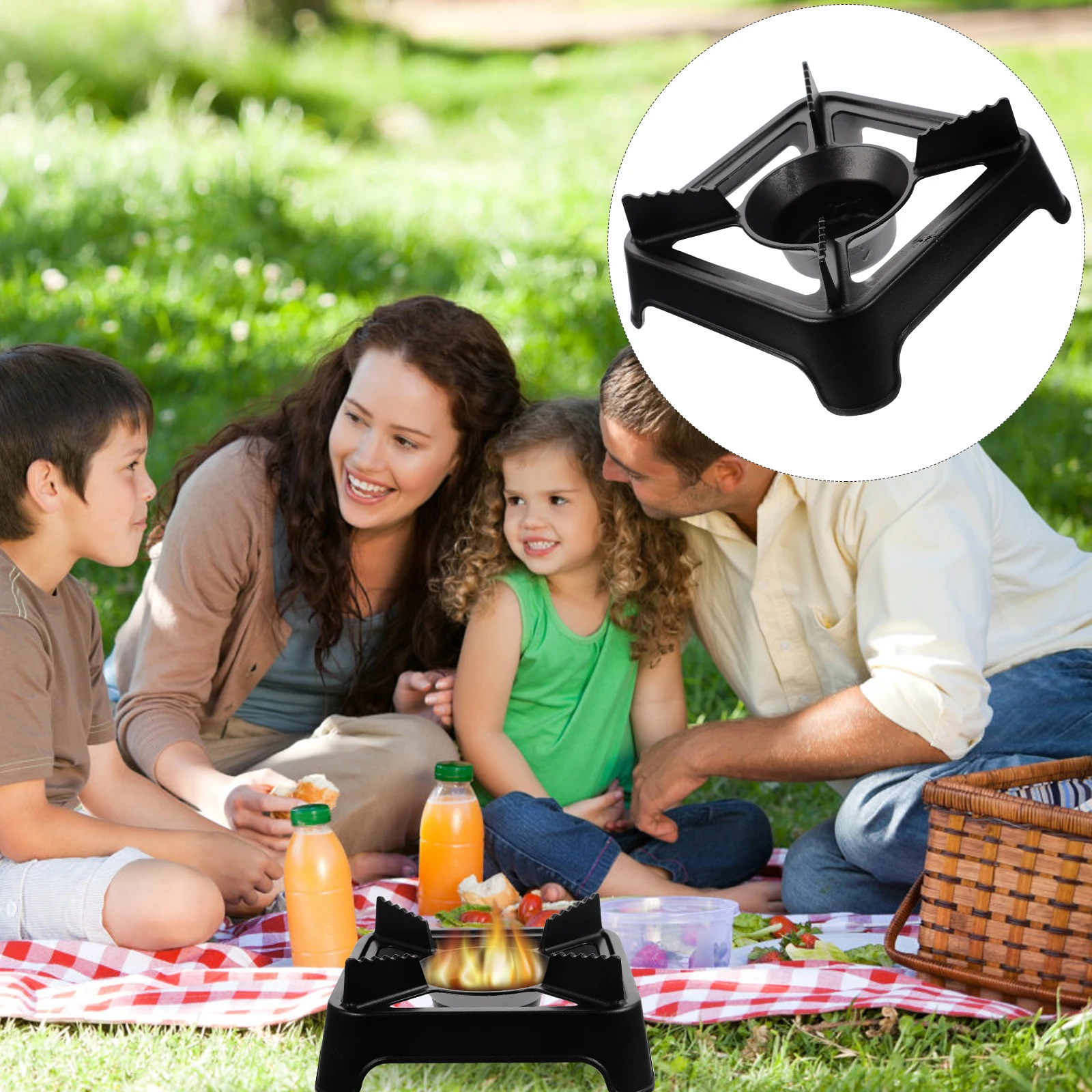 

Portable Mini Alcohol Stove For Outdoor Camping Bbq Heating Insulated Hot Pot Cast Iron Cooking Grill Tool Lightweight Compact