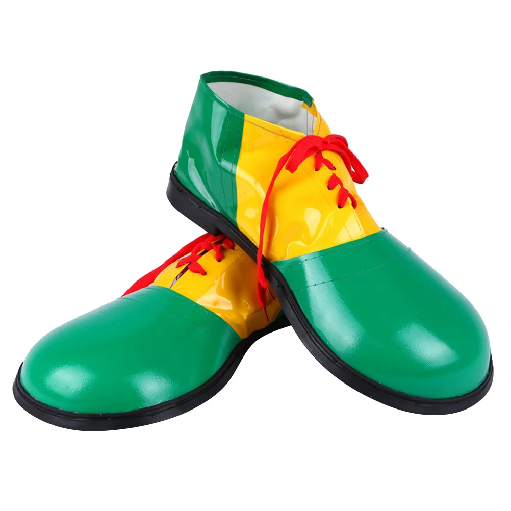 

1 Pair Halloween Clown Shoes Boots Dress Unisex Adult Comedy Fancy Costume Party Events Supplies (Green)