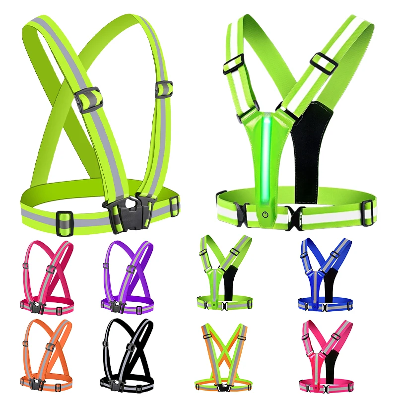 

Светоотражающий защитный жилет Светодиодный High-Vis (перезаряжаемый через USB) Водонепроницаемый, многосценный, защитный жилет для ночного бега и велоспорта