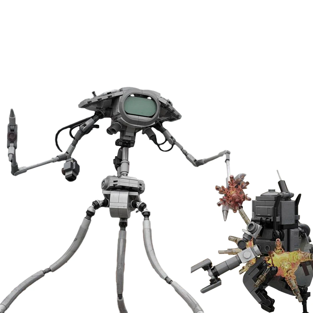 MOC Fighting Machine Bricks War Worlds Mech Science Fiction Robot Building Blocks Toys Gift