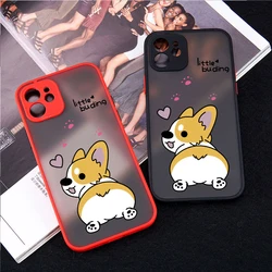 Cartoon Dog Corgi Phone Case for iPhone 17 16 15 13 11 Pro Max Mini 7 14 Plus SE Cute Love Heart Hard Clear Matte Pattern Cover