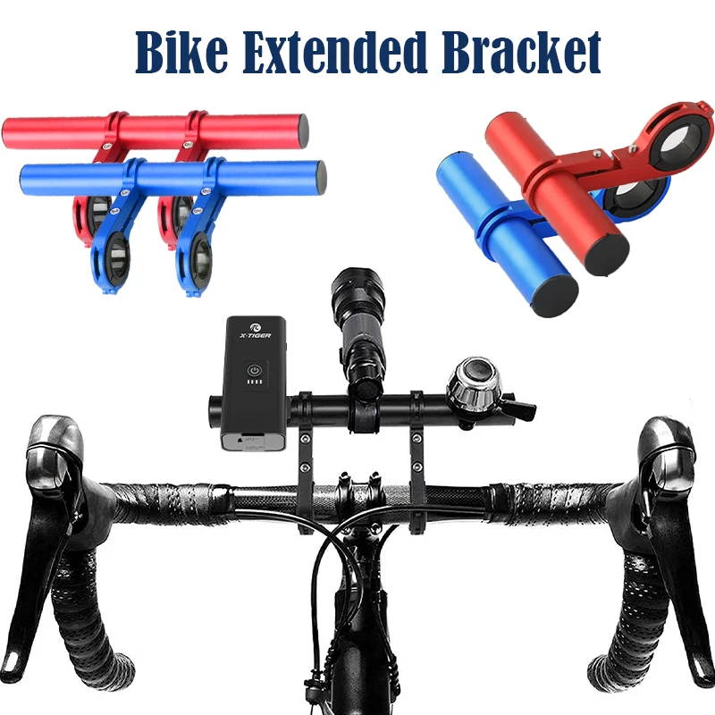 Bicycle Handlebar Extended Bracket Aluminum Alloy Extender Rack Light Shelf Flashlight Mount Bar Computer Holder Bike Accessorie