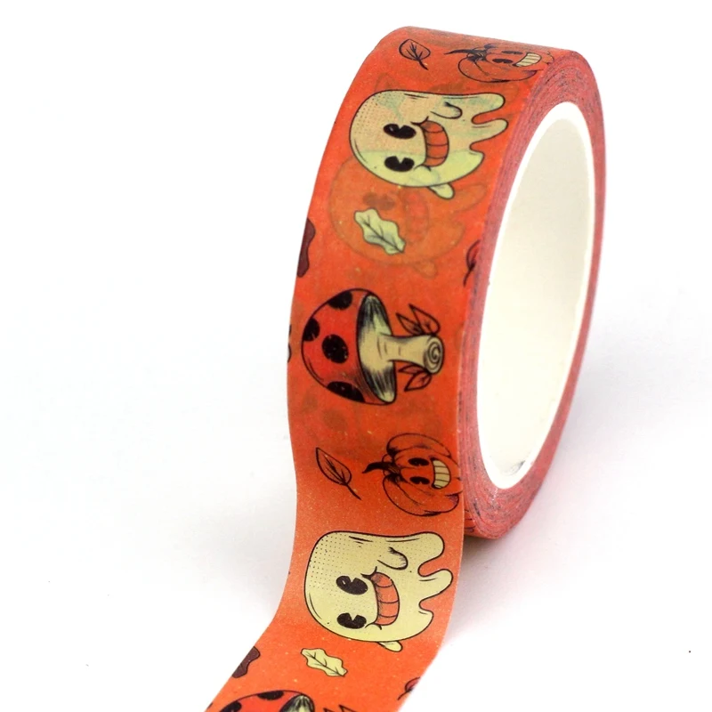 2023 NEW 1PC 10M Decorative Halloween Pumpkin Ghost and Mushroom Washi Tape for Planner Masking Tape Cute Stationery