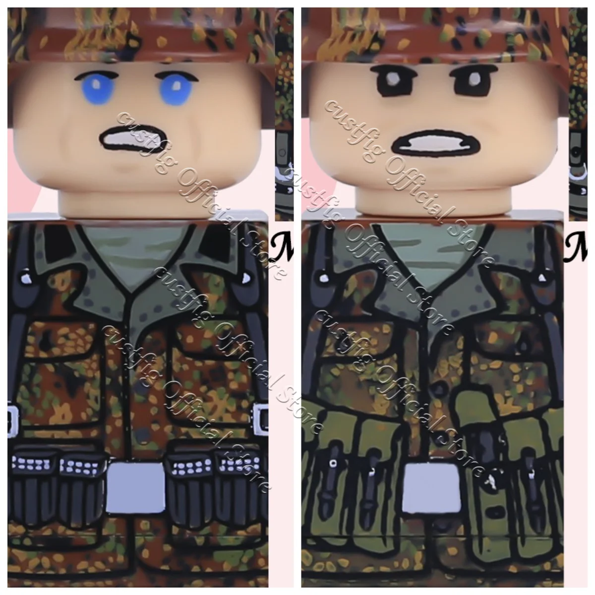 MOC Militär Armee Soldaten Figuren Zubehör Bausteine Infanterie Deutsche Preußische Tarnfarben Krieger Gewehr Bausteine Jungen Spielzeug Geschenk