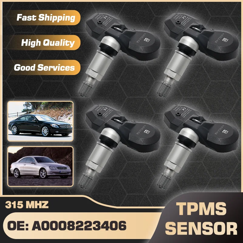 

Car For Mercedes-Benz CL-Class CLK-Class E-Class S-Class SL-Class 1/4PCS TPMS Tire Pressure Monitor Sensor 315 MHz A0008223406