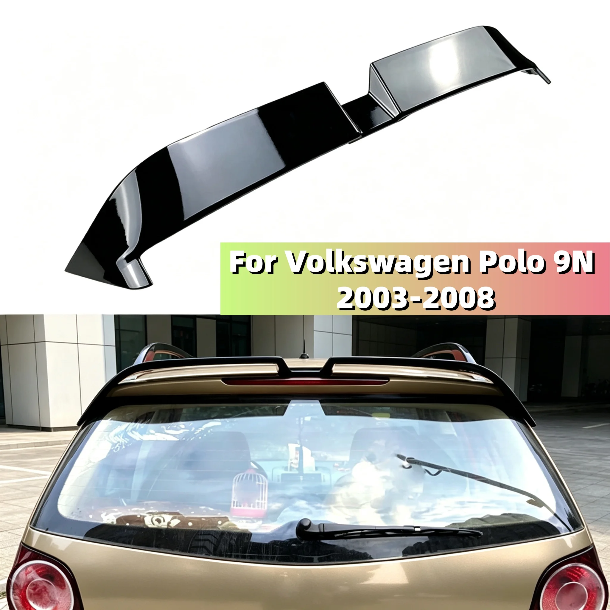 Oettinger Style Car Roof Spoiler Wing Flap Fit For VW Volkswagen Polo 9N 2003 2004 2005 2006 2007 2008 Auto Accessories