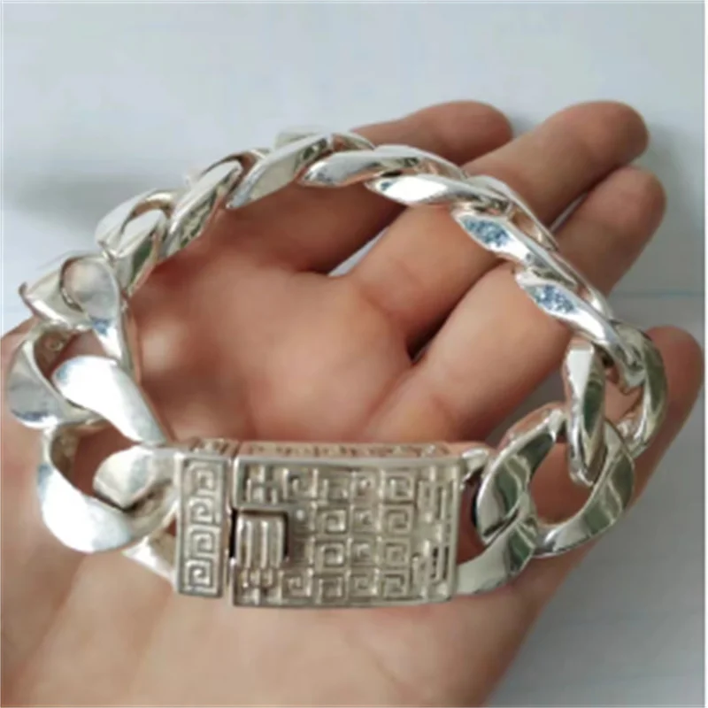 Mai Chuang/ Tibetan Silver Fashion Longevity Pattern Bracelet Personalized Jewelry Exquisite Workmanship Jewelry Men Women Gift