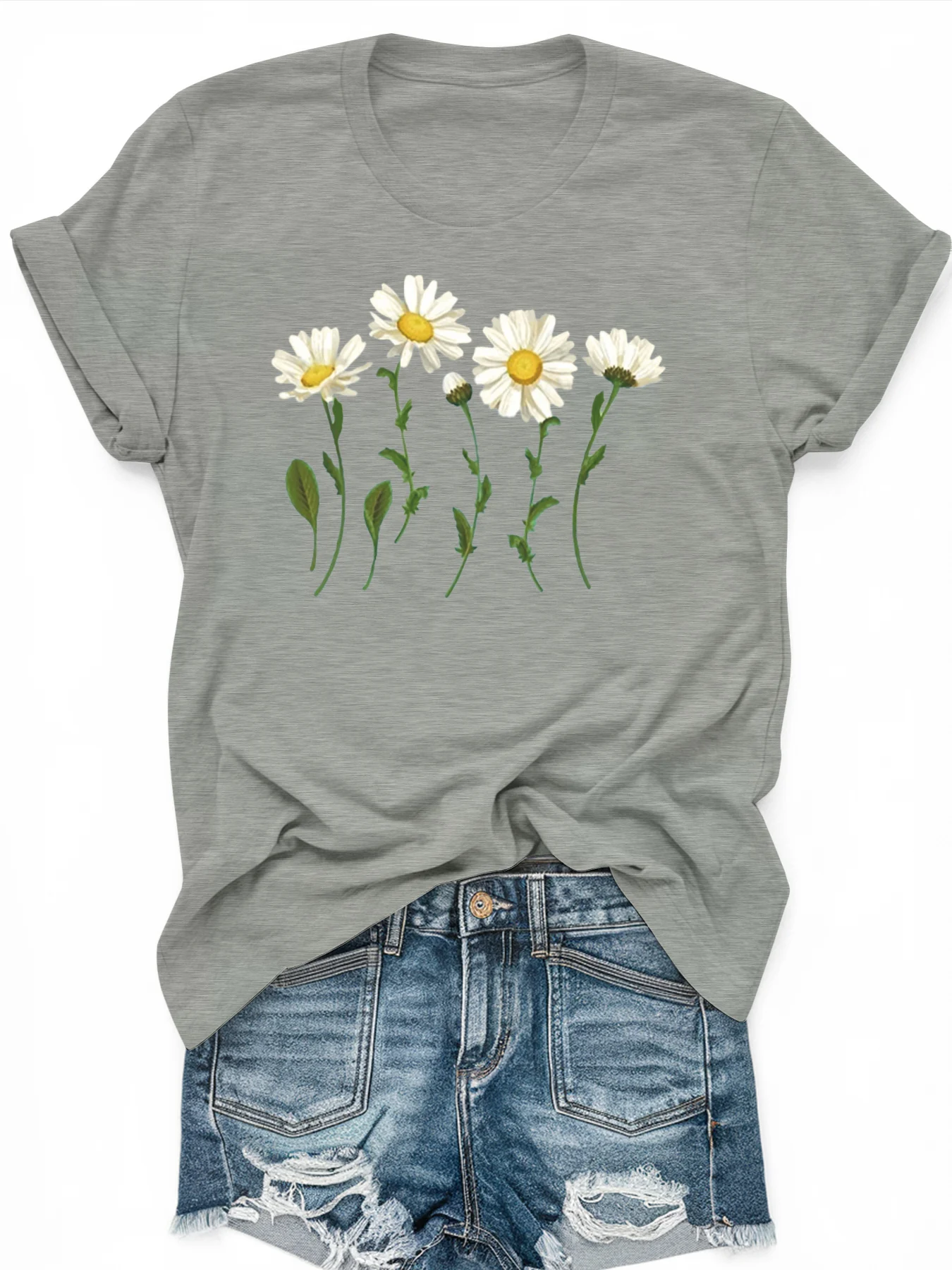 

Women's PLUS-size Printed Short-sleeved T-shirt, Loose and Casual, Soft, Comfortable and Breathable, Outdoor Sports