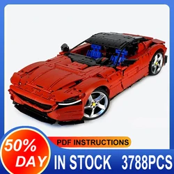 3778pcs MOC-123054 Red Super SportsCar Roma Compatible 42143 Buidling Blocks Bricks Educational Puzzle Toys Birthday Gifts