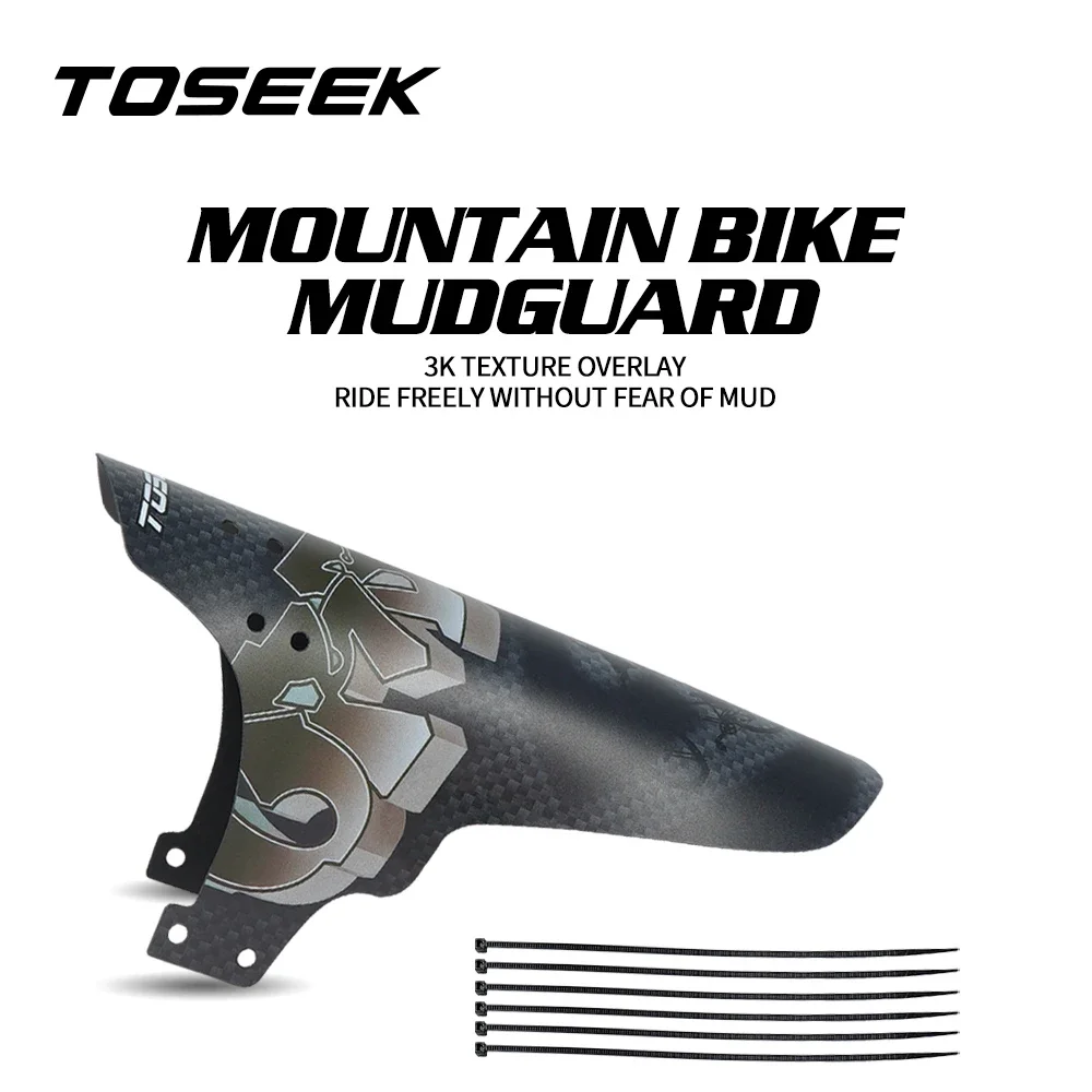 

TOSEEK Bicycle Fenders Bike Mudguard Fiber Plastic Front Rear MTB Mountain Bike Wings Mud Guard Cycling Accessories PP Material