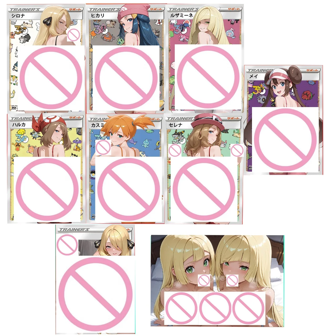 

PTCG ACG Goddess Story Dawn Cynthia Lusamine Diy Folding Flash Card Rosa Misty Serena Anime Heroine Game Collection Card Toys