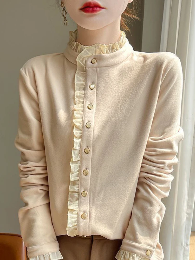 

Slimming Effectiven Fce Stand Collar Women's irt Outerwear New Faion Ear Warmth Autumn Winter Top Elegance