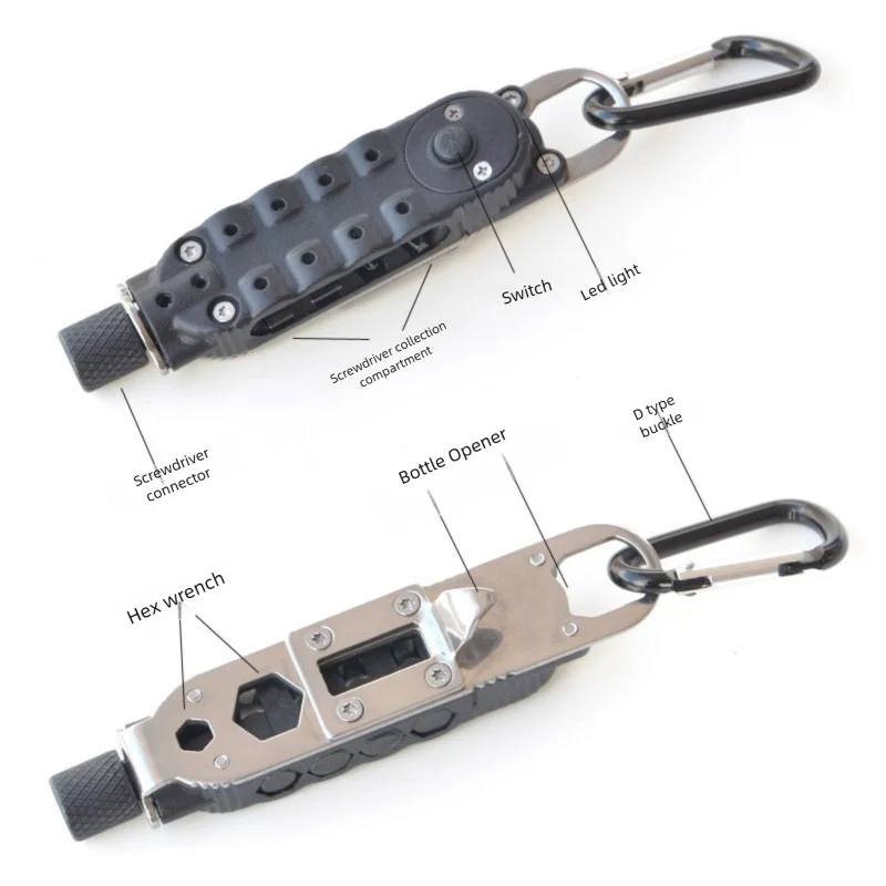 Multifunctional Mini Screwdriver Outdoor Keychain Shape Screwdrivers Portable Steel Repair Multi-function Combination Tool