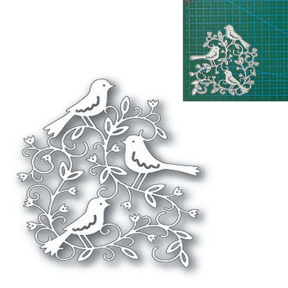 Branch bird wreath metal cutting dies Scrapbooking decoration paper craft knife mould blade punch template Embossing stencils