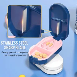 1pcPill Cutter,Pill Splitter For Cutting Small Pills OrLarge Pills In Half,Cuts Pills,Tablets,Stainless Steel Blade Travel Sized