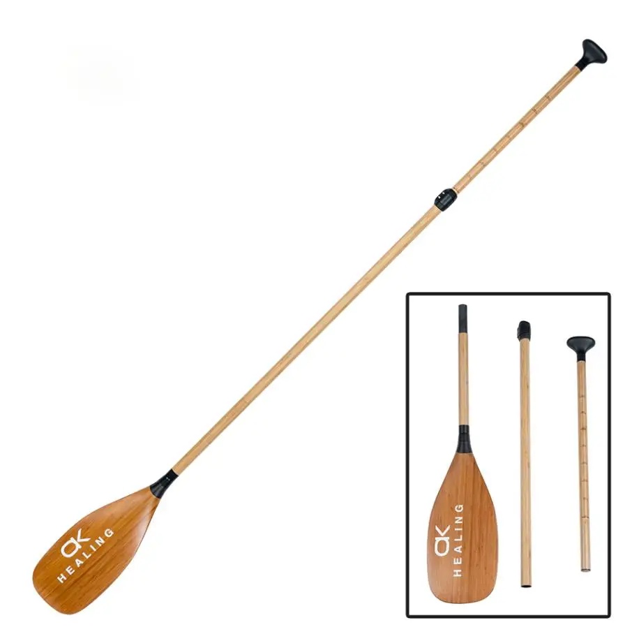 Carbon Fiber/Glass Hybrid SUP Paddle - Ultra-Light For Inflatable Boards | Bamboo Design Water Sports Accessory