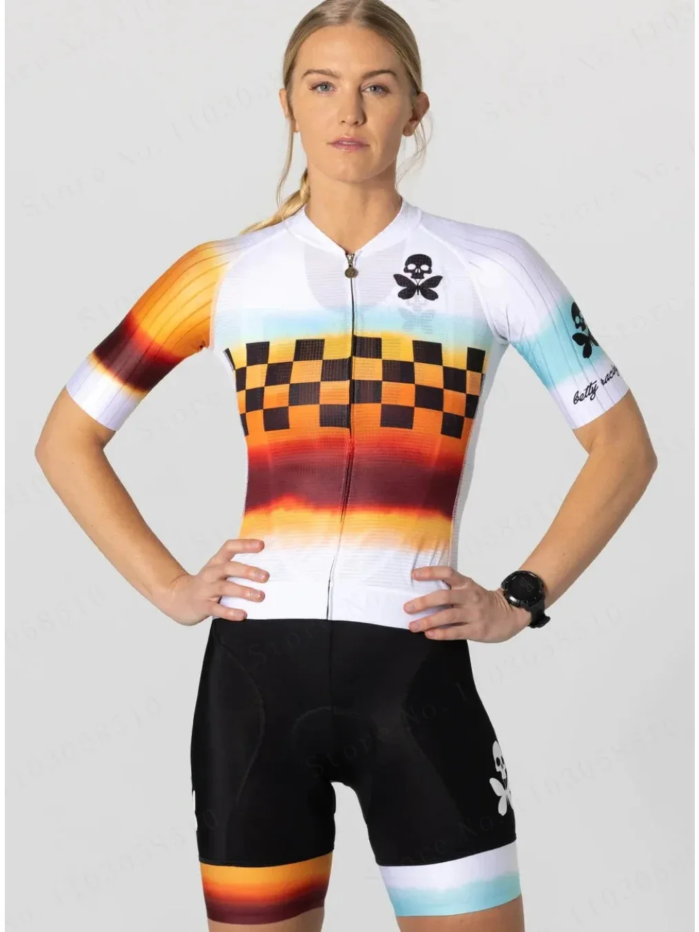AliExpress NONE Women cycling Outdoor sports jersey bib shorts 9D set Short Sleeve Road bicycle breathable suit roupa Ciclismo