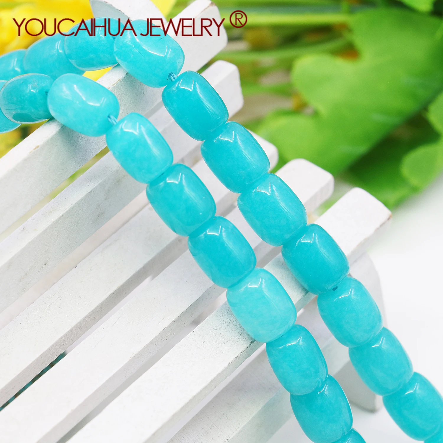 9x11mm Natural Stone Jewelry Beads Blue Chalcedony Bucket Shaped Loose Stone Jasper Jade DIY Women/men Jewelry Making Supplies