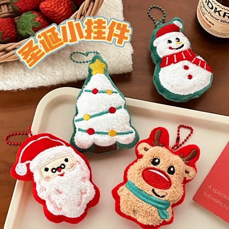 Pendentif de poupée en peluche de noël, doux sac à dos de fille, porte-clés mignon, bonhomme de neige d'élan, arbre de noël, pendentif à breloque, poupée