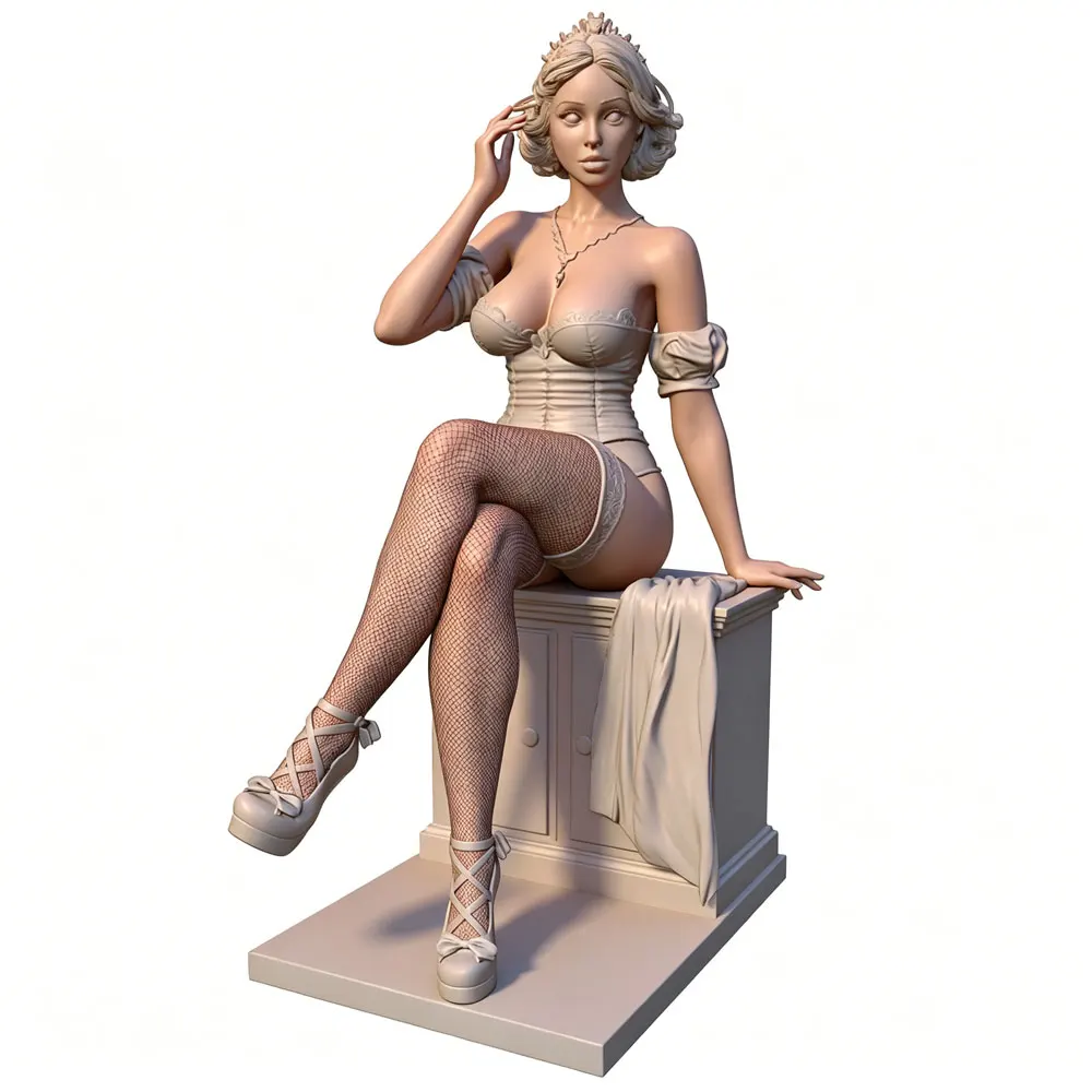 1/24/18/16/12 Attractive Young Girl Resin Model Kit GK Miniature 3D Printed Gray Model Doll DIY Doll Model Uncolored