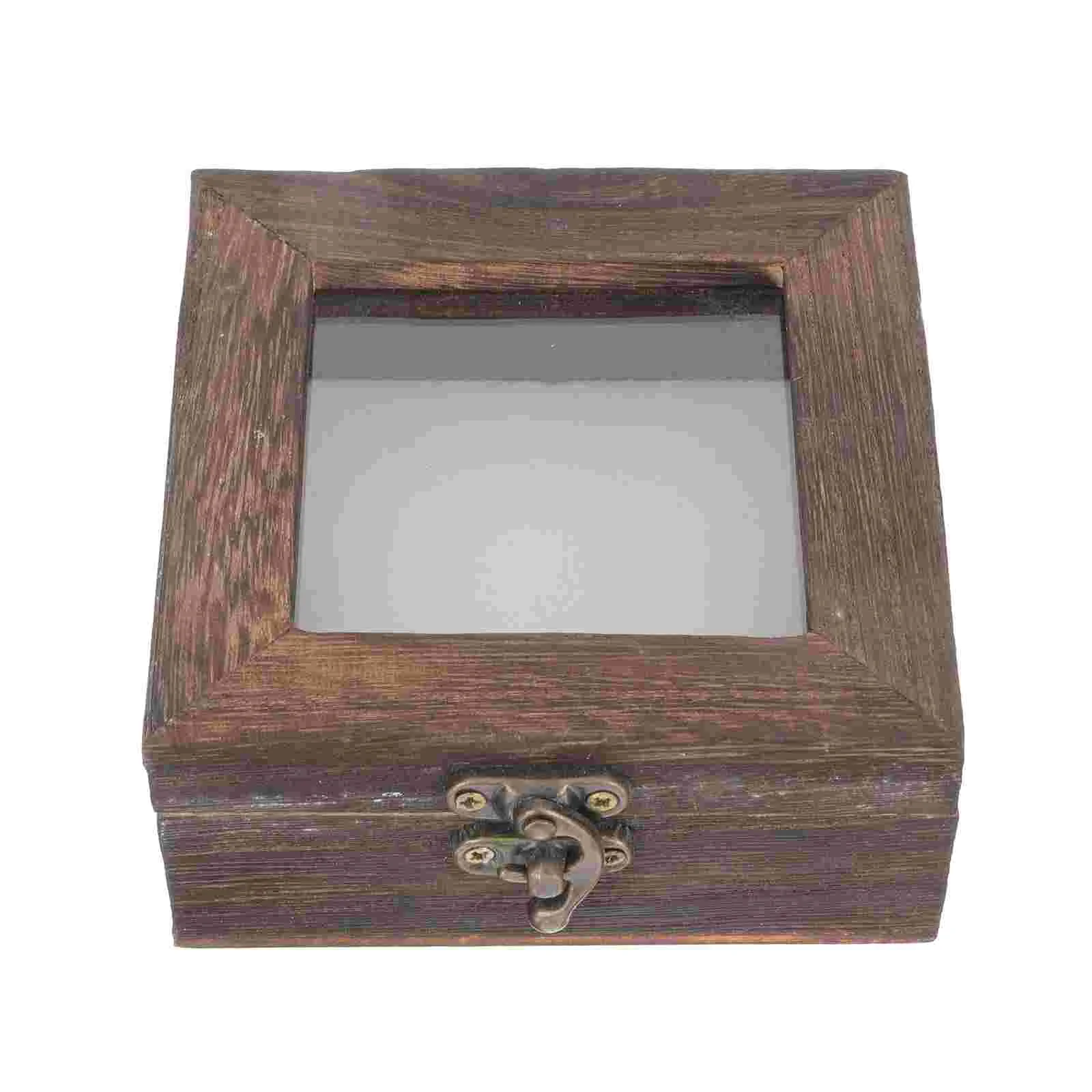 

Jewelry Boxes Butterfly Specimen Holder Retro Wooden Case Table Sample Display Lidded