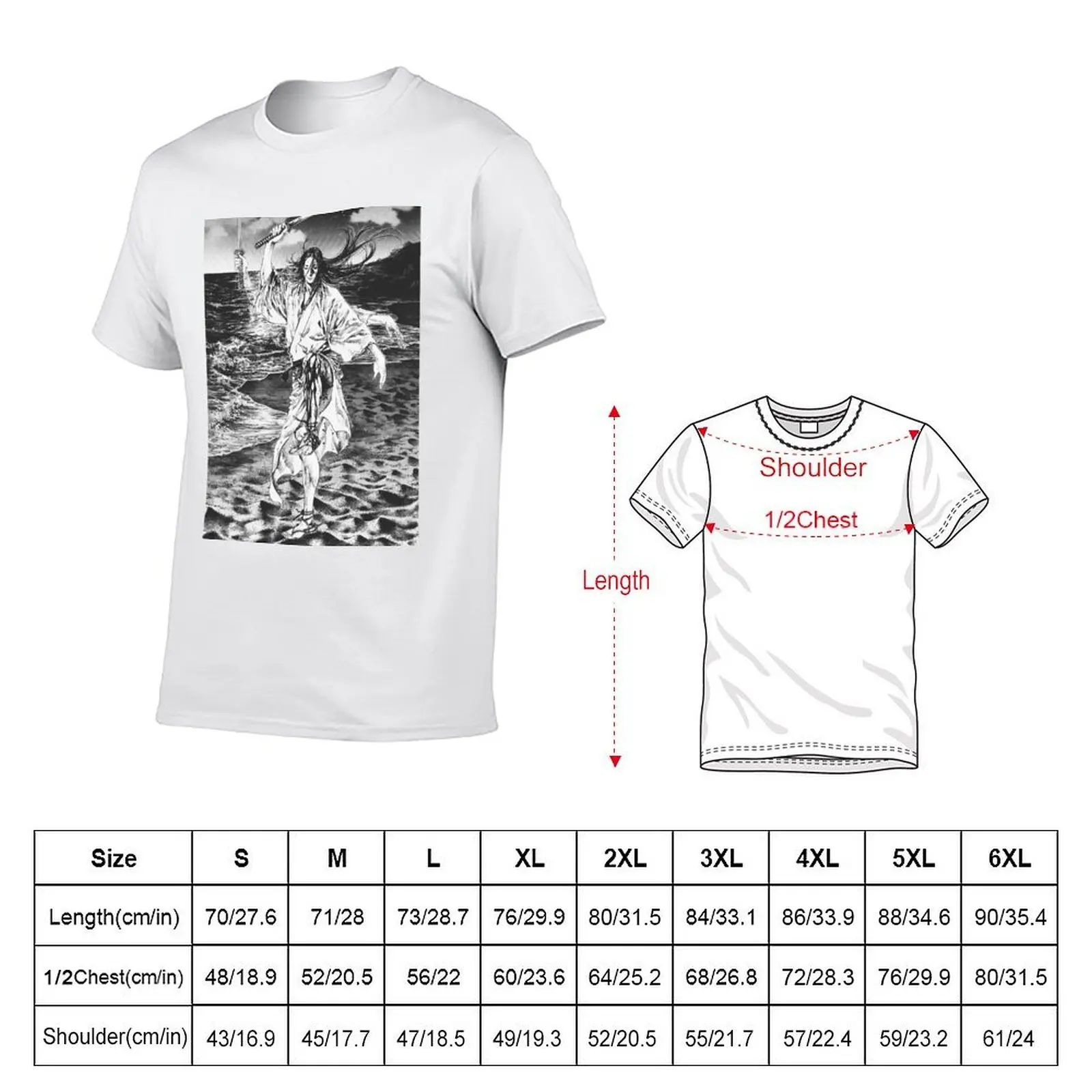 Vagabond Sasaki Kojiro T-Shirt man graphic t shirt funny t shirts cotton T-Shirt