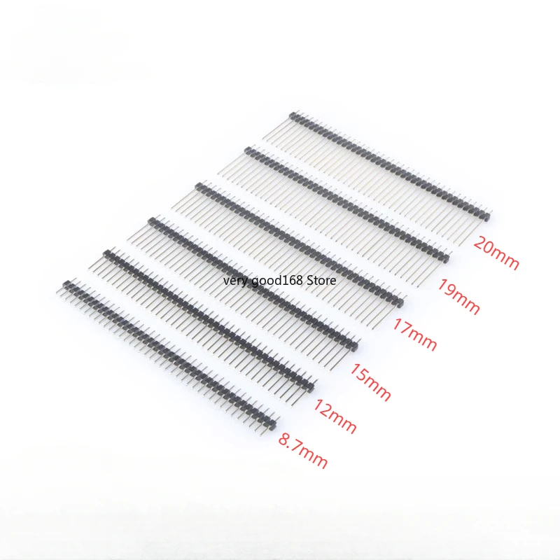 

10PCS 2.54mm Single Row Male 1x40P Breakaway PCB Board Pin Header Long 11/15/17/19/21/25mm Connector Strip Pinheader For Arduino