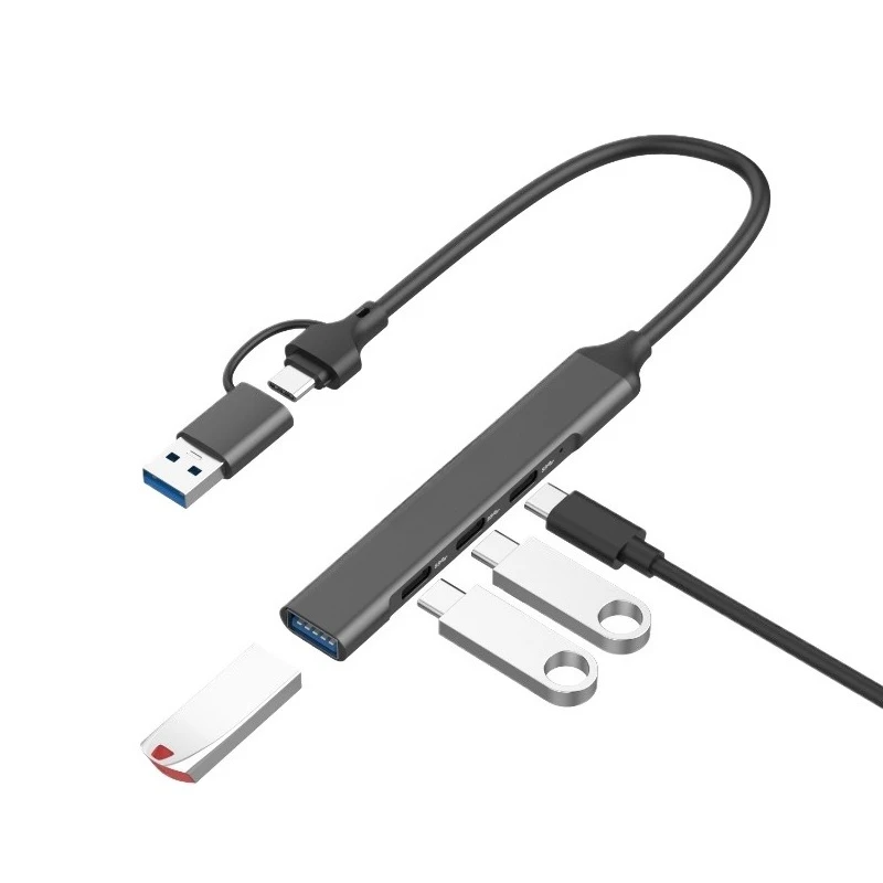 

USB3.0 HUB hub docking station computer mobile phone typec four-in-two expansion external keyboard and mouse U disk