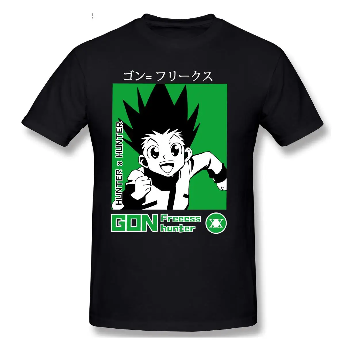 Trendy Men T Shirt Hunter X Hunter Short Sleeved Cotton Tee Round Neck Leisure Gon Freecss T-shirt Japanese Manga Anime Tshirt