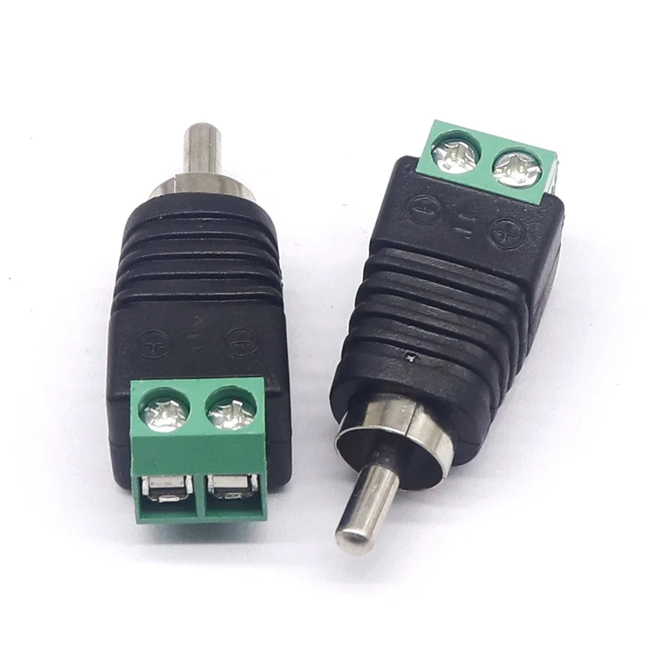 5pcs RCA male/female lotus head AV head video head solderless green RCA terminal connector AV monitoring