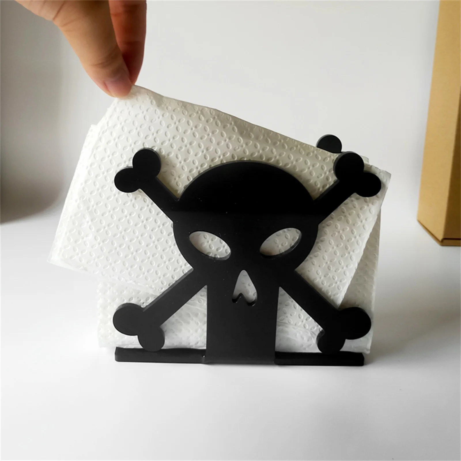 Halloween Skull Napkin Holder Acrylic Paper Napkin Stand Tissue Dispenser for Home Kitchen Dining Table Party