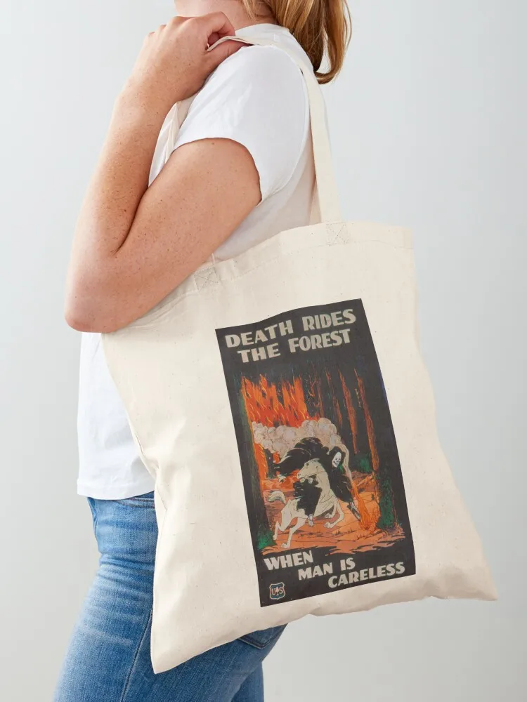 Death Rides The Forest When Man Is Careless Tote Bag bag luxury women the tote bag cute pouch Canvas