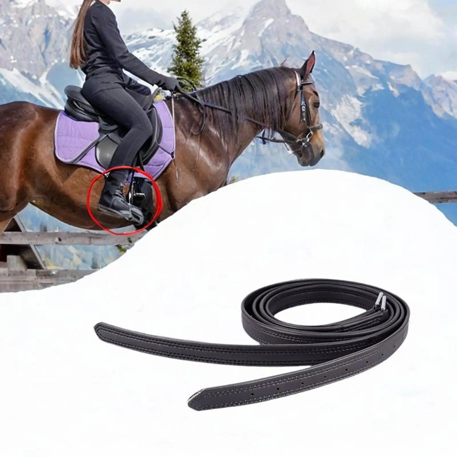 

Horse Stability Stirrup Leathers with Steel Buckle Soft Microfiber Riding Equipment for English Saddle Equestrian Supplies