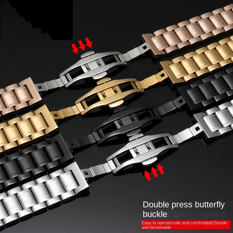 Curved metal strap universal 14mm 15mm 16mm 17mm 18mm 19mm 20mm 21mm 22mm 23mm 24mm 26mm wrist strap stainless steel watch chain