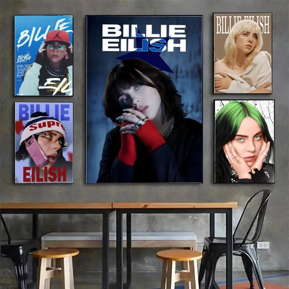 Hot Singer B-Billies E-EilishS Poster Decorative Wall Art for Living Rooms, Bedrooms, Bars & Cafés, Stylish Home Décor Gift